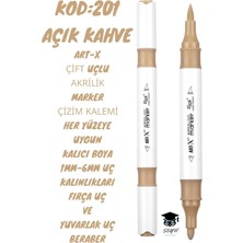 Art-X Çift Uçlu Akrilik Marker Çizim Kalemi Her Yüzeye Uygun Kalıcı Mürekkep 1-6 mm Uç Kalınlıkları