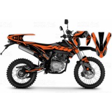 Kuba Race 125 Exc Design Sticker Set Siyah-Turuncu-Gri