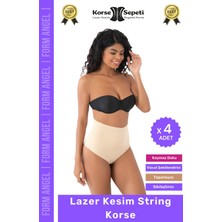 Carlburn #korse Iz Yapmaz Göstermeyen Kaymaz Doku Toparlayıcı Sıkılaştıran Lazer Kesim String Korse - 4 Adet