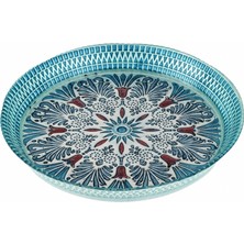 Şık Mavi Dekoratif Tepsi 32 Cm, Ev ve Hobi Için Zarif Seçenek