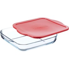 Şık Kare Borcam Tepsi, Silikon Kapaklı, Dayanıklı ve Kullanışlı Tasarım