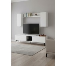 Ceneyra TVR1599B - Aplos TVR150 Tv Ünitesi Takım, Tv Sehpası 150CM Beyaz
