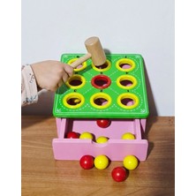 Direkstoktan Ahşap Köstebek Vurma Oyunu - Rakamlı Eğitici Montessori Oyuncak - Koordinasyon ve Motor Beceri Geliştirici Set
