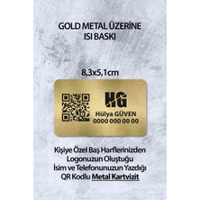Qr Kodlu Kişiye Özel Metal Kartvizit 8,3x5,1 cm Isı Baskılı Profesyonel Metal Kart