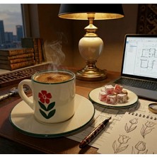 Hazem Kahve Fincan Takımı 2 Kişilik Modern Çiçek