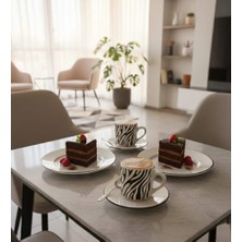 Hazem Kahve Fincan Takımı 2kişilik Modern Zebra
