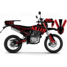 Kuba Race 125 Killer Design Sticker Set Siyah-Kırmızı-Gri