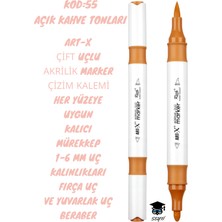 Art-X Çift Uçlu Akrilik Marker Çizim Kalemi Her Yüzeye Uygun Kalıcı Mürekkep 1-6 mm Uç Kalınlıkları