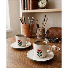 Hazem Kahve Fincan Takımı 2 Kişilik Modern Karanfil