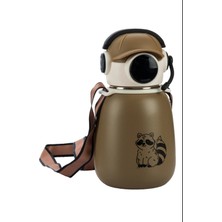 Paslanmaz Çelik Gamer Termos ve Suluk, 500 Ml, Pipetli, Çocuklar Için, 10X18 cm