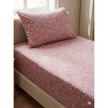 Maki Home %100 Pamuklu Pembe Çiçekler 90X190+50X70 cm Tek Kişilik Lastikli Çarşaf Takımı