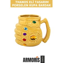 Armoris Yeni Dekoratif Şık Özel Yapım Hediyelik Porselen Thanos Eli Kupa Bardak 1*14 cm