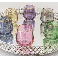 6 Kişilik Renkli Cam Su Bardağı ve Zemzem Takımı Seti