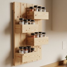 Evdekka 4 Katlı Baharatlık ve Mutfak Düzenleyici - Çiçeklik & Saksılık (70X50 Cm)