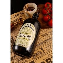 750ML Ahşap Stantlı Siyah Cam Zeytinyağı Şişesi, Elite Serisi