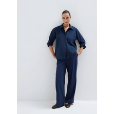 Mavi Beli Bağcıklı Lacivert Pantolon 1011153-70497