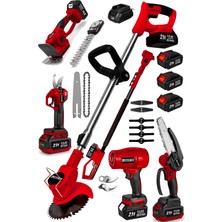 Steiner Şarjlı Hava Üfleme + Çim Biçme + Dal Budama Makas + Testere + Çit Budama + Teleskop Bahçe Seti K6010