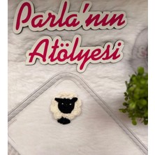 Parla'nın Atölyesi Handmade El Örgüsü Örgü Az Saçlı ve Saçsız Bebek Tokası Koyun