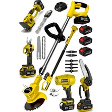 Steiner Şarjlı Hava Üfleme + Çim Biçme + Dal Budama Makas + Testere + Çit Budama + Teleskop Bahçe Seti S6001