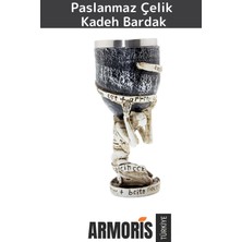 Armoris Yeni Dekoratif Şık Özel Yapım Hediyelik Sevgili Arkadaş Paslanmaz Çelik Kadeh Bardak 18*7 cm