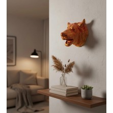 Similar Gold Renk 3D Kurt Başı Duvar Dekoru