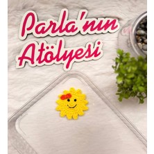 Parla'nın Atölyesi 0-3 Yaş Az Saçlı ve Saçsız Bebek Tokası Handmade El Örgüsü Güneş