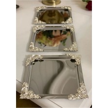 6'lı Metal Döküm Gül Temalı Kahve ve Çay Sunum Tepsisi