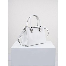 Beshora Olivia Beyaz Mat Kadın 3 Bölmeli Kadın Omuz & El Çantası