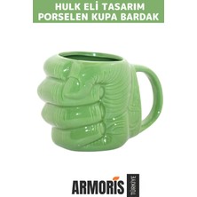 Armoris Yeni Dekoratif Şık Özel Yapım Hediyelik Porselen Hulk Eli Kupa Bardak 11*14 cm