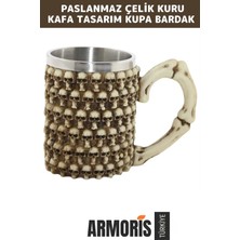 Armoris Yeni Dekoratif Şık Özel Yapım Hediyelik Sevgili Arkadaş Paslanmaz Çelik Kupa Bardak 11*15 cm
