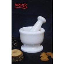 Büyük Boy Mermer Havan ve Sarımsak Döveci, 10CM Yükseklik, 12CM Çap