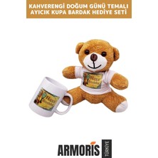 Armoris Özel Gün Arkadaş Sevgili Dosta Eş Happy Birthday Doğum Günü Temalı Ayıcık Kupa Bardak Hediye Seti