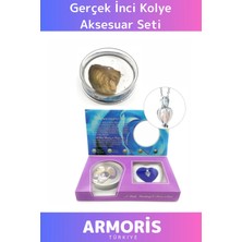 Armoris Yeni Üretim Sürpriz Hediye Kutulu Şık Istiridye Içinde Gerçek Inci Kolye Aksesuar Seti