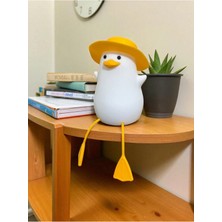 Ördek Figürlü Silikon Rgb Dokunmatik Gece Lambası USB Şarjlı Loş Işık Bebek Odası