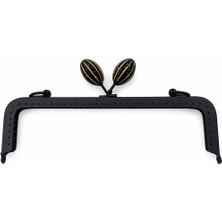 İğne İzi 20 cm Gold Çizgili Metal Çanta Çerçevesi Kilitli Çanta Klipsi