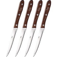 Şık Gül Saplı 4'lü Steak Bıçak Seti, Zarif ve Dayanıklı Tasarım