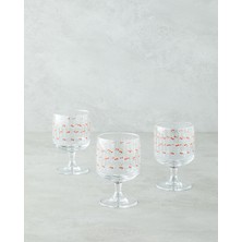 Cam Dondurma Kasesi, 3'lü Set, 300 Ml, Kırmızı, Şık ve Dayanıklı