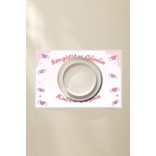 Sevgililer Günü Amerikan Servis 2’li - Kalp ve Güllü Tasarım 42X30 Pvc Kaplamalı Silinebilir