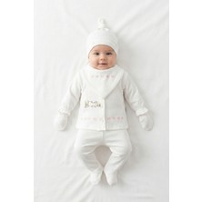 Zeynuko Kız Bebek Çiçek Nakışlı Tavşanlı %100 Pamuk 5'li 0-3 Ay Yenidoğan Hastane Çıkışı Zıbın Seti