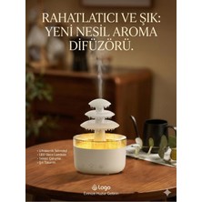 Nemere 3 Katlı Şelale Yağmur Tasarımlı Ultrasonik Aroma Difüzör – 6 Renk LED Işıklı Hava Nemlen