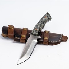 26CM N690 Çelik Outdoor Bıçak - G10 Carta Gri Sap