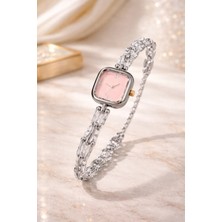 Gümüş Renkli Tiff Model Kadın Saat Pembe