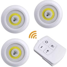 LED Lamba 3'lü Uzaktan Kumandalı Yapışkanlı Nemere