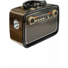 MiraLive Nostalji Radyo Bluetooth Hoparlör Usb-Sd Kart Giriş LED Fener Işıklı Bataryalı Pilli