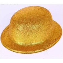 MiraLive Altın Renk Yuvarlak Simli Plastik Parti Şapkası-Eminönü Toptan Ticaret