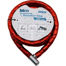 MiraLive Kırmızı Motor Bisiklet Kilidi 22 mm x 200 cm