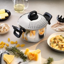 Paslanmaz Çelik Süzgeçli Makarna Tenceresi 2 Parça Set