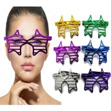 MiraLive Metalize Ekstra Parlak Yıldız Panjur Parti Gözlüğü 6 Renk 6 Adet