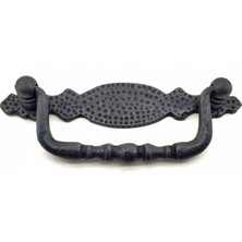 MiraLive Antika Tarz Dekoratif Pirinç Dövme Sallantı Kapı Kulbu - 43X118 Mm, Oksit