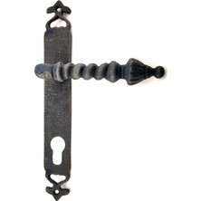 MiraLive Antika Tarz Dekoratif Pirinç Burma Oda Kapı Kolu - 247X35 Mm, Oksit